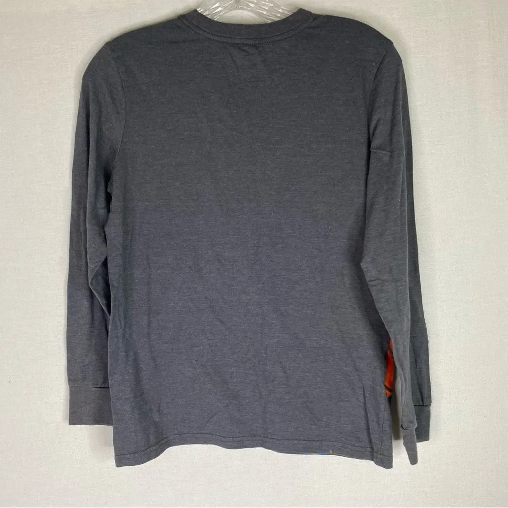 5/$25 Cat & Jack Shirt Boys Gray Long Sleeve Basketball Graphic Casual L 12-14